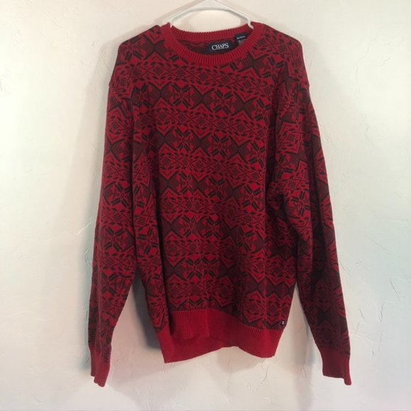 SOLD Chaps | Oversized Fair Isle Knit Sweater - Picture 6 of 9